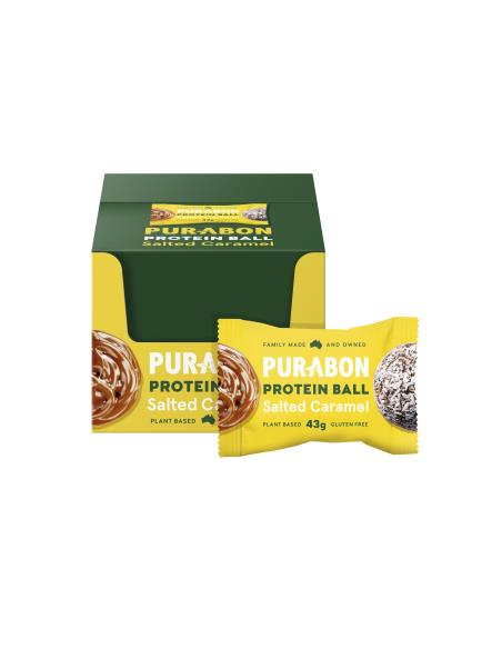 Purabon-Proteinkugeln gesalzen Karamell 43g x 12