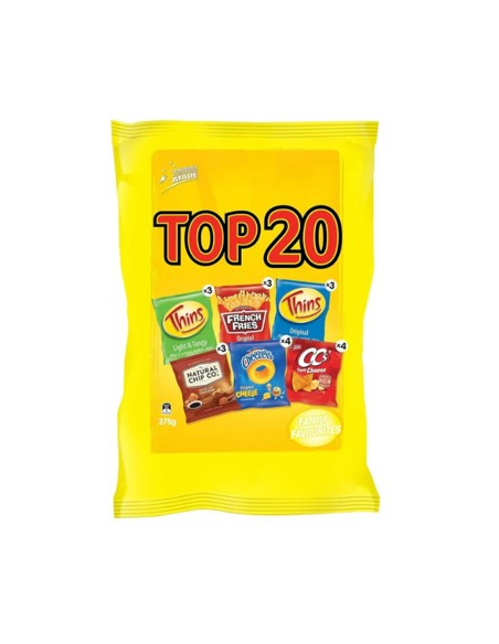 SnackBrands Patatine fritte multipack Top 20 375G x 1