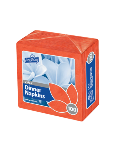 Castaway Tovaglioli 2 Ply Dinner Red 100 Pack x 1
