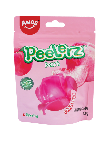 Amos Peelerz Peach Gummy Candy 150g x 14