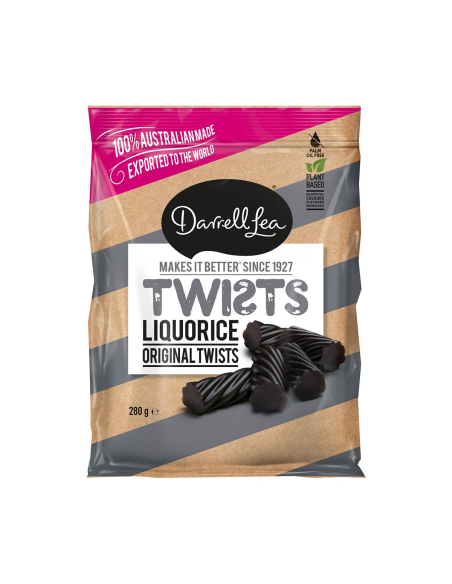 Darrell Lea Liquorice Twists 280g x 12