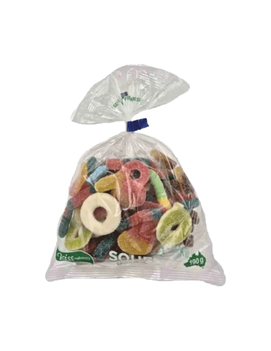 Kiss Sour Lolly Bag 190g x 24