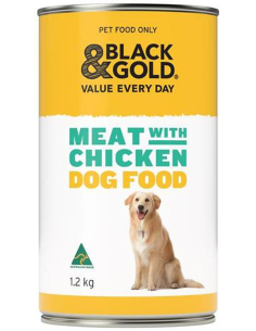 Black & Gold Wet Dog Food Meat With Chicken 1.2kg x 1