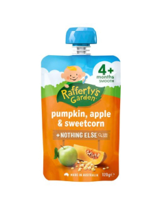 Raffertys 4 Months+ Pumpkin Apple And Sweetcorn Baby Food 120g x 6