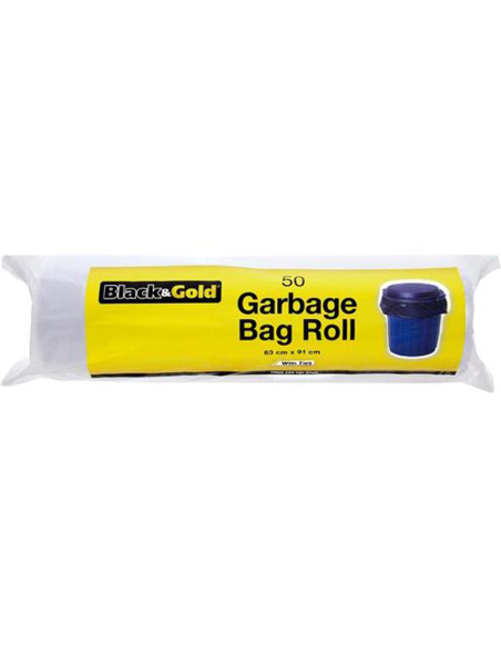 Black & Gold Garbage Bags Roll 63cm x 1