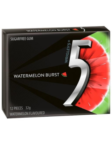 Wrigleys 5 Cool Watermelon Sugar Free Gum 32g x 10
