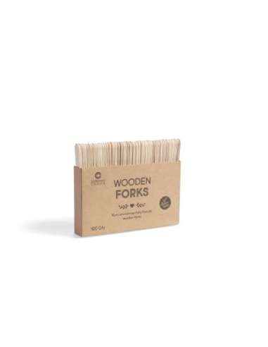 Caterers Choice Wooden Forks 16cm 100 Pack x 1