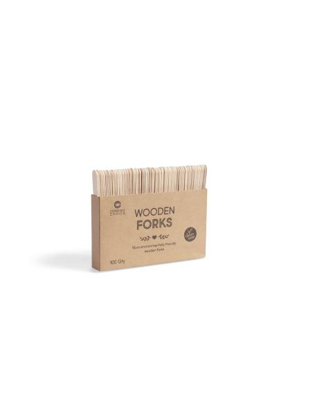 Caterers Choice Wooden Forks 16cm 100 Pack x 1