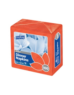 Castaway Napkins 2 Ply Dinner Red 100 Pack x 1