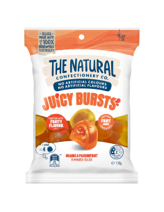 Natural Confectionery Co Juicy Burst Orange Passionfruit 150g X 12