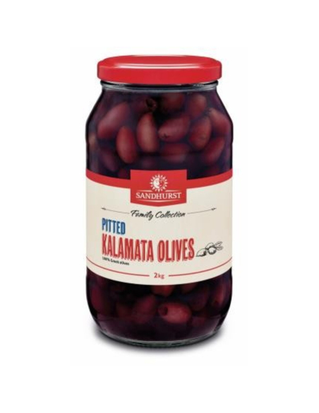 Sandhurst Olives Kalamata Pitted Glass 2kg x 1