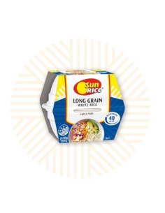 Sunrice Rice White Long Grain Microwave Cups 2 by 125g 250g x 6