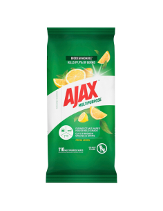 Ajax Lemon Eco Antibacterial Wipes 110 Pack x 4