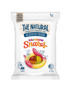 Natural Confectionery Co Rainbow Snakes 220g x 18