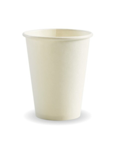 Biopak Cups 355ml 12oz Single Wall White 50 Pack x 1
