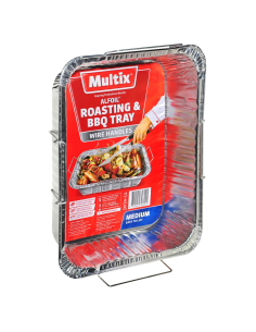 Multi Alfoil Roasting and BBQ Tray with wire Handles Medium Pack x 1