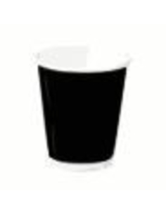 Cast Away Hot Cup Paper Dimple Black 8oz 280ml 25 Pack x 1