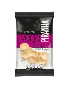 Piranha Chips Vege Crackers Salt & Vinegar Gluten Free 25g x 40
