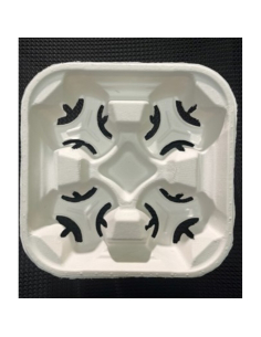 Majestic Tray Carry 4 Cup Sugarcane 75 Pack x 1