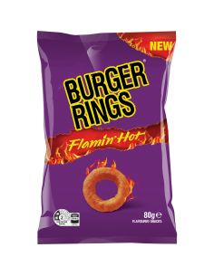 Burger Rings Flamin Hot 80g x 18