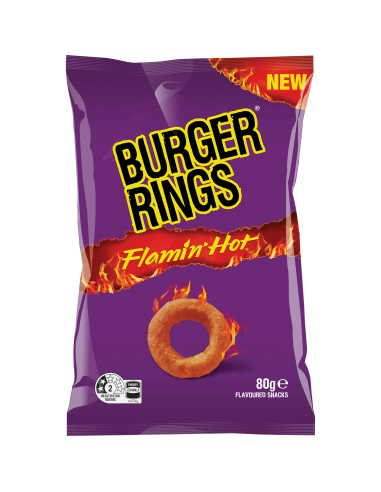 Burger Rings Flamin Hot 80g x 18
