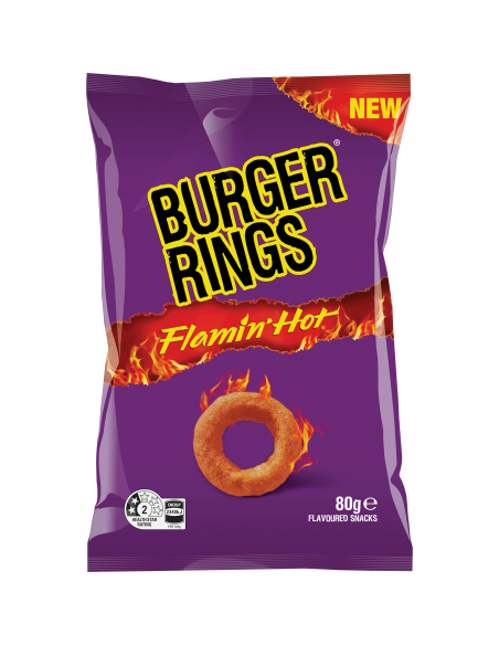 Burger Rings Flamin Hot 80g x 18