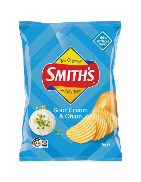 Smith's Crinkle Sour Cream & Onion 170g x 1
