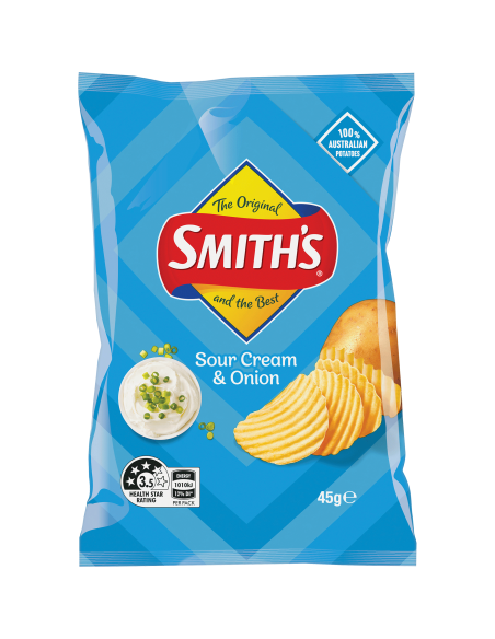 Smith's Crinkle Sour Cream & Onion 45g x 18