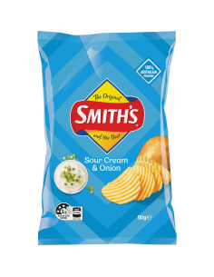 Smith's Crinkle Sour Cream & Onion 90g x 18
