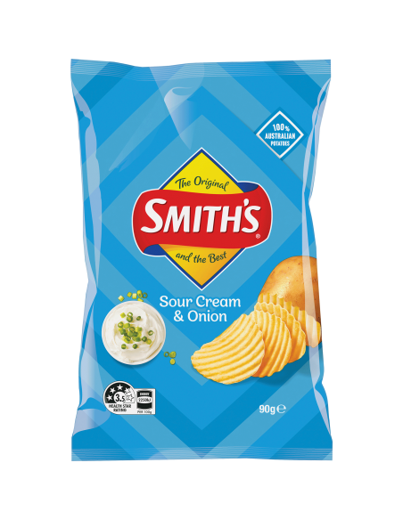 Smith's Crinkle Sour Cream & Onion 90g x 18