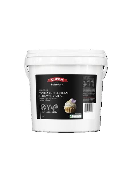 Queen Icing Vanilla Buttercream White Gluten Free 2kg x 1