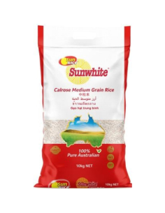 Sunrice Rice Calrose White Medium Grain Sunwhite 10kg x 1