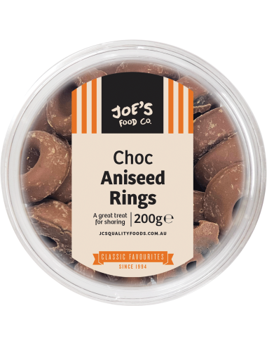 Jc's Choc Aniseed Rings Tub 200g x 12