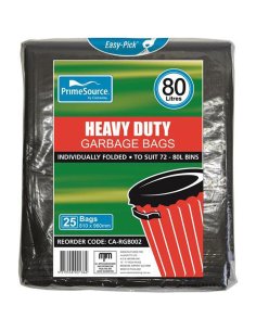 Cast Away Garbage Bags Heavy Duty Easy-pick Black 72-8l 25s x 10
