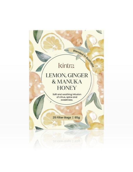 Kintra Lemon, Ginger with Manuka Honey Tea 65g/25 Tea Bags Pack x 1