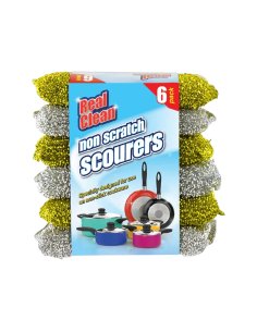 Real Clean Non Scratch Scourer Pack x 6