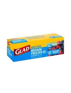 Glad Bags Freezer Snaplock Medium 20 Pack x 9