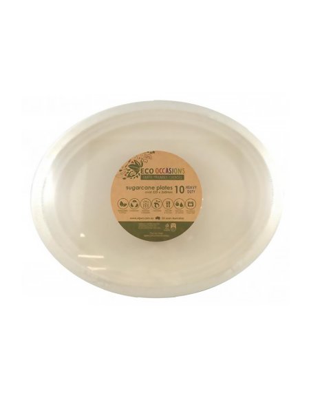 Alpen Sugarcane Oval Plate Natural 32.5cm by 26cm Pack x 1
