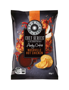 Red Rock Deli Potato Chips Nashville Hot Chicken 80g x 12