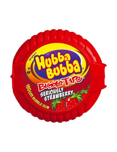 Wrigley Hubba Bubba Bubble Tape Strawberry 180cm 12 Pack x 1